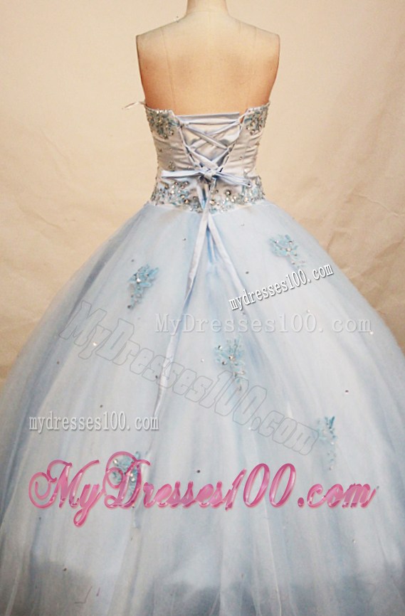 Baby blue Ball Gown Sweetheart Quinceanera Dress with Beading